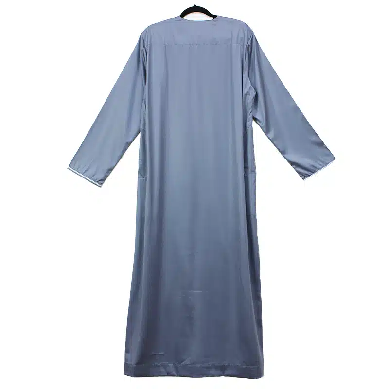 Omani Satin Tasseled Grey Thobe ASM-K40-19