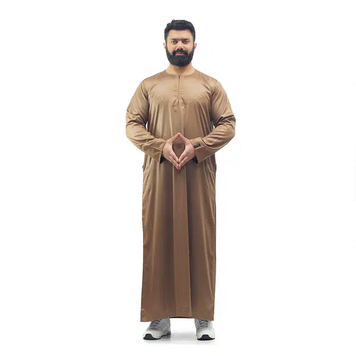 Omani Satin Brown Thobe ASM-K17 17