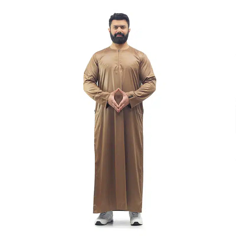 Omani Satin Brown Thobe ASM-K17 17