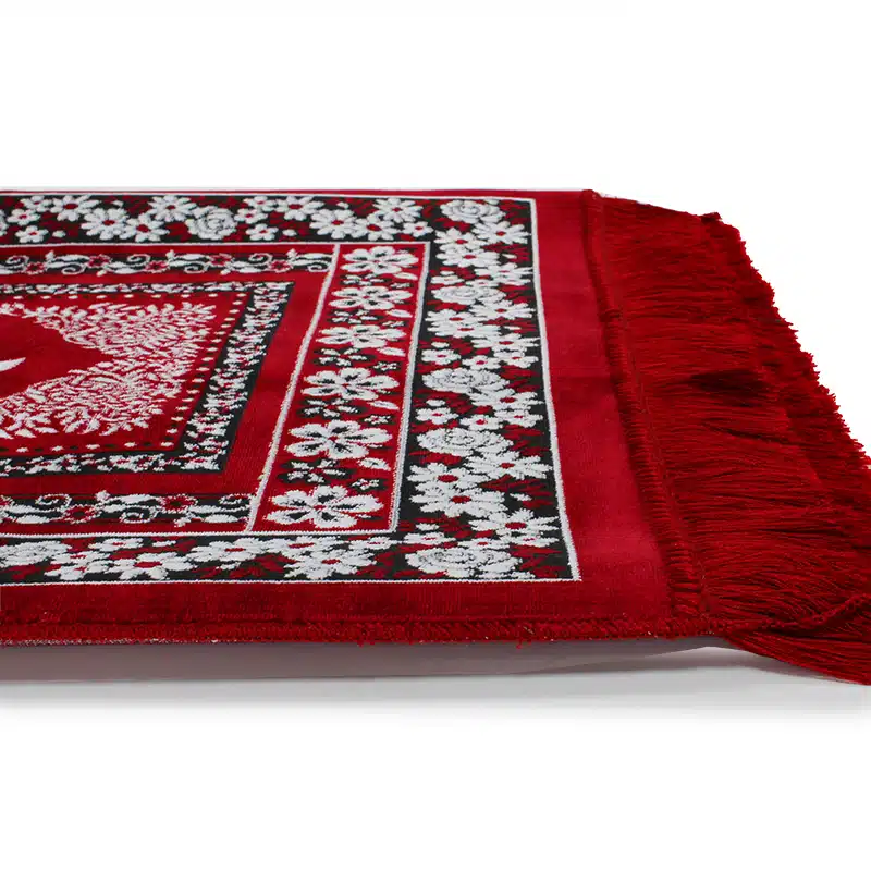 Red & White Three People Prayer Mat