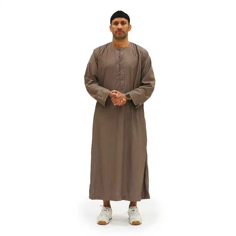 Omani Light Weight Brown Thobe 965-01