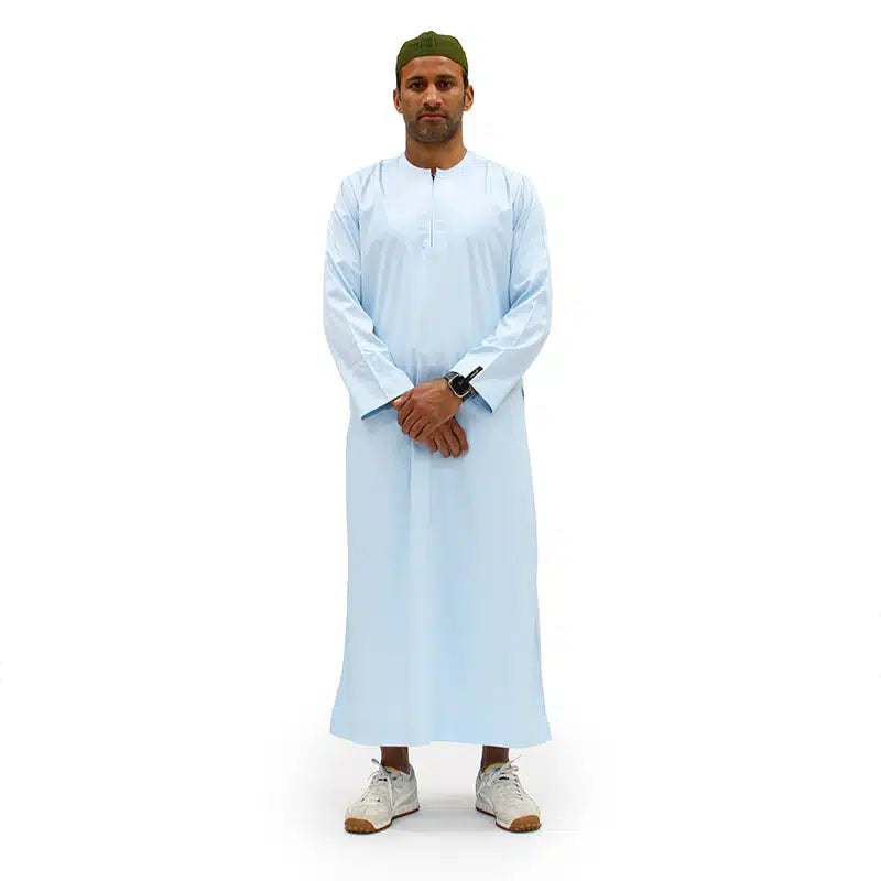 Omani Satin Thobe Baby Blue ASM-K12 8