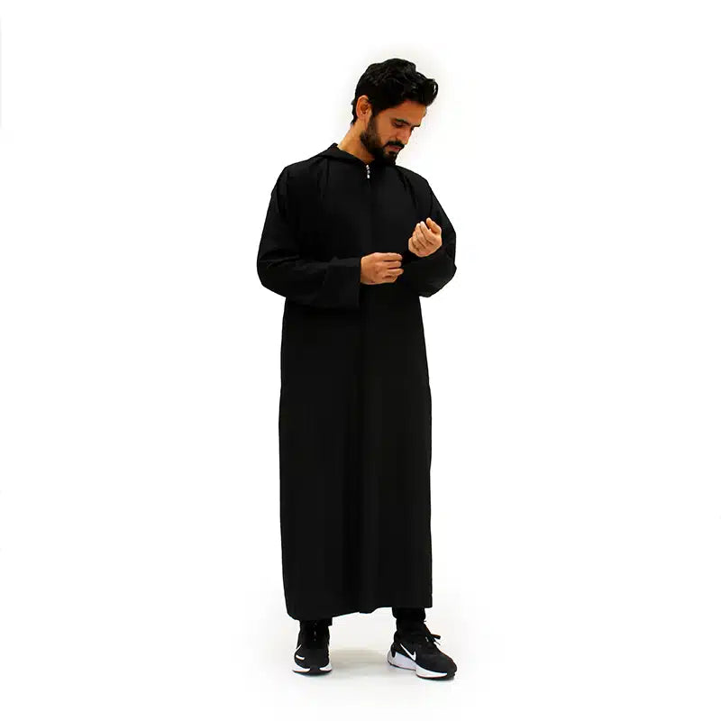 Men's Hooded Black Thobe 93
