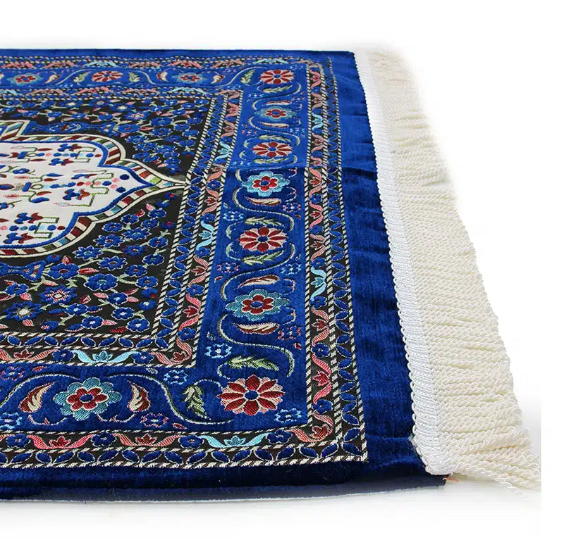Blue Traditional Design Prayer Mat
