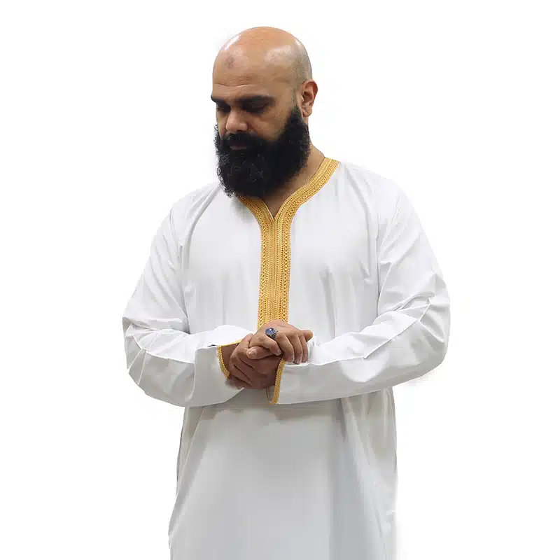 Moroccan 1515 White & Gold Thobe