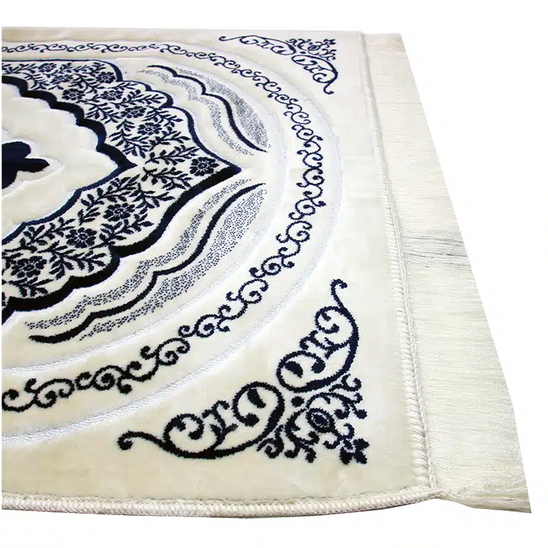 Didem Secc White And Blue Pattern Prayer Mat