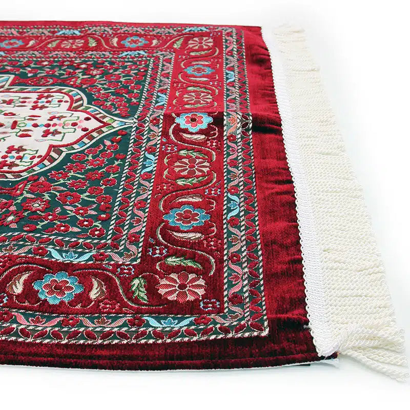Maroon Traditional Design Prayer Mat