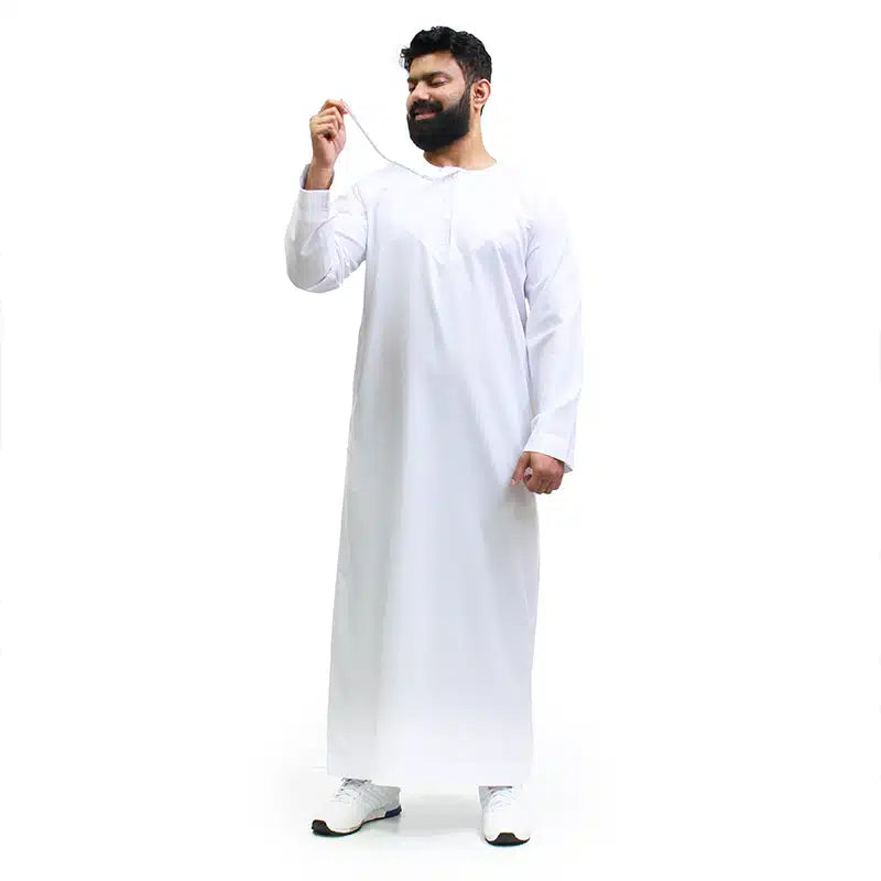 Omani Tassel White Thobe