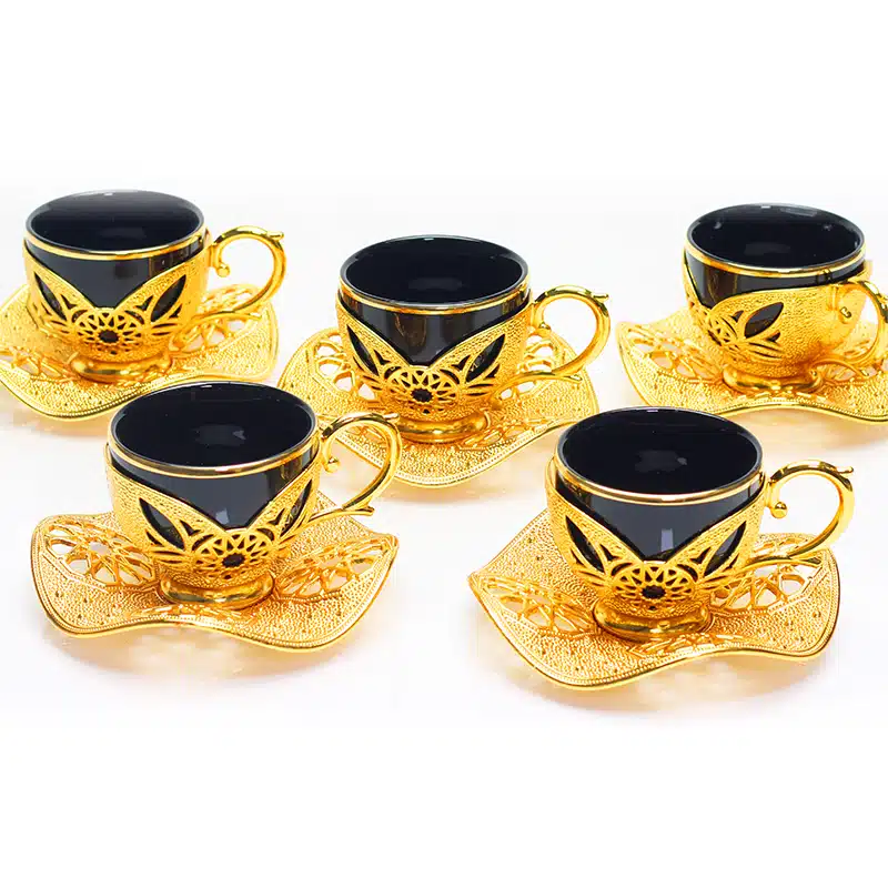 Two Tone Gold & Black Coffee Set BSM-00552