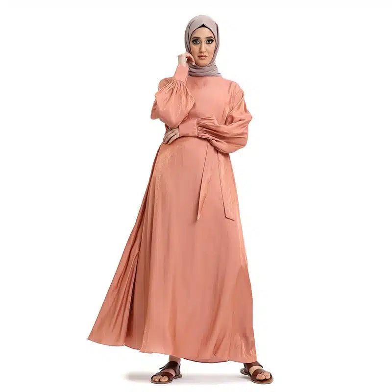 Moonlight Belted Peach Dress