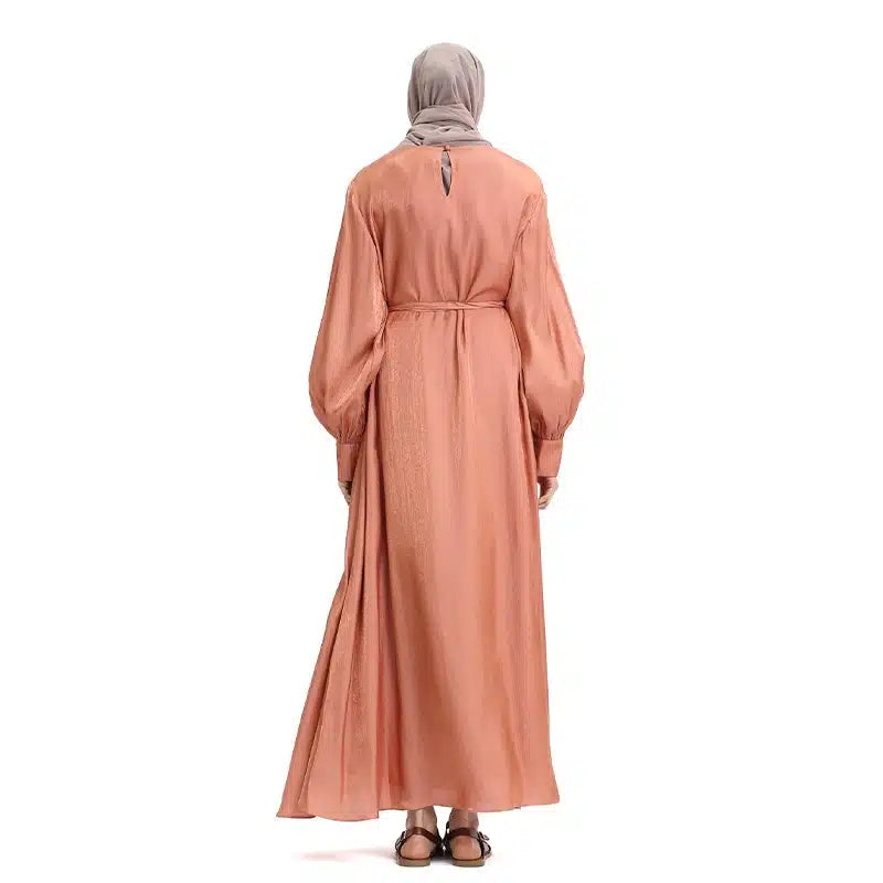 Moonlight Belted Peach Dress