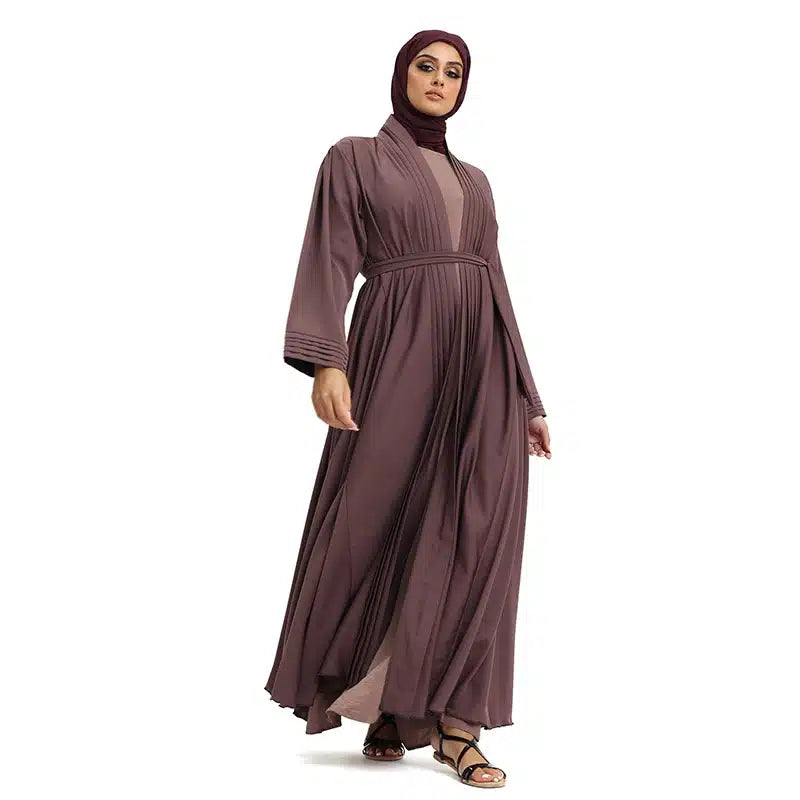 Sumiyyah Belted Mauve Kimono