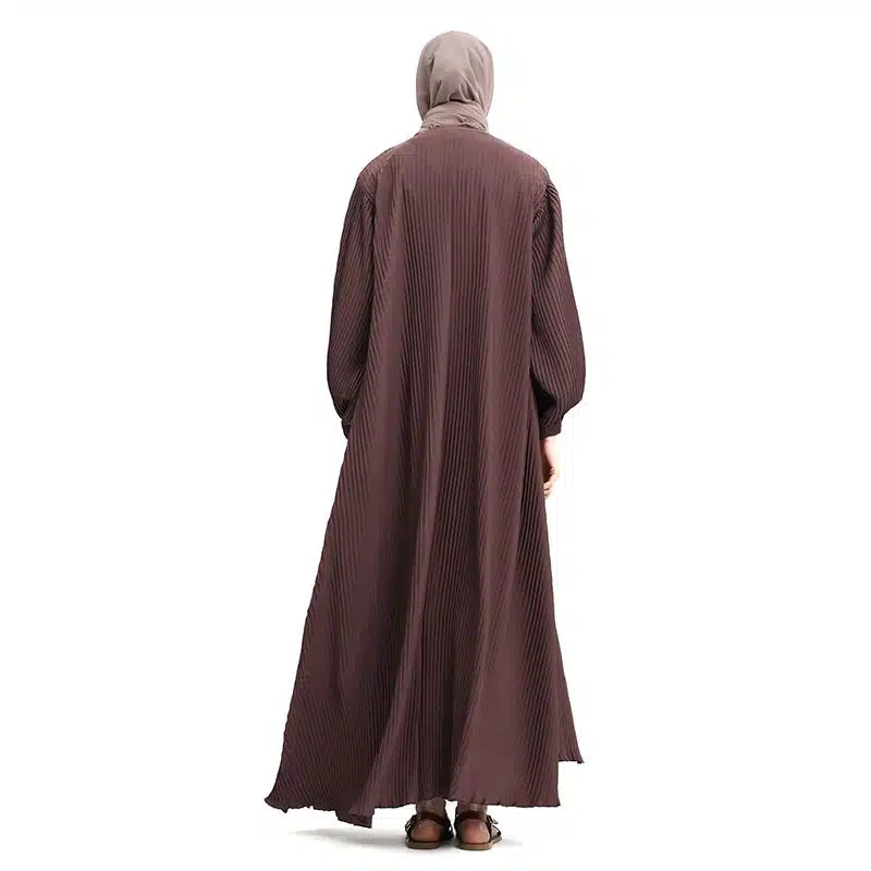 Pleated 2 Piece Mauve Kimono Set