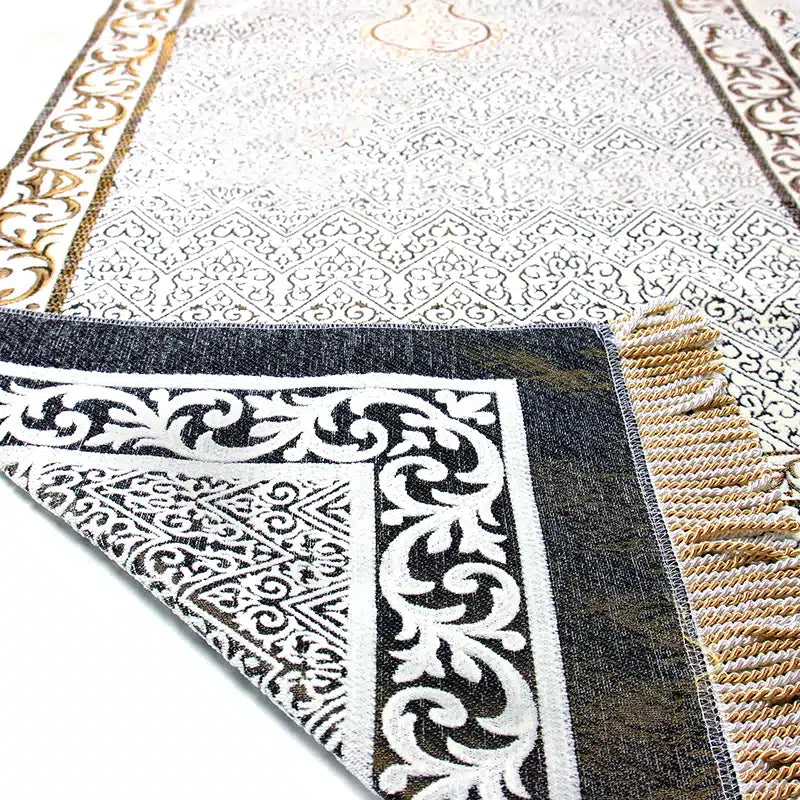 Beige And Brown Design Prayer Mat