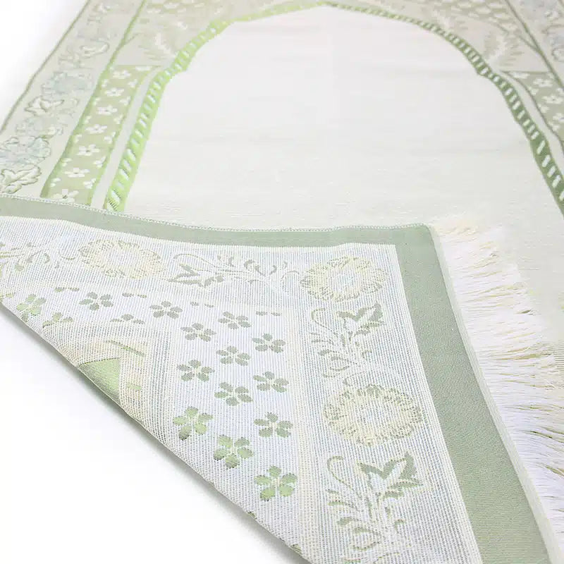 Light Weight Beige And Green Prayer Mat