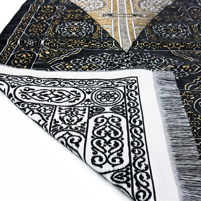 Black Kaaba Door Design Prayer Mat