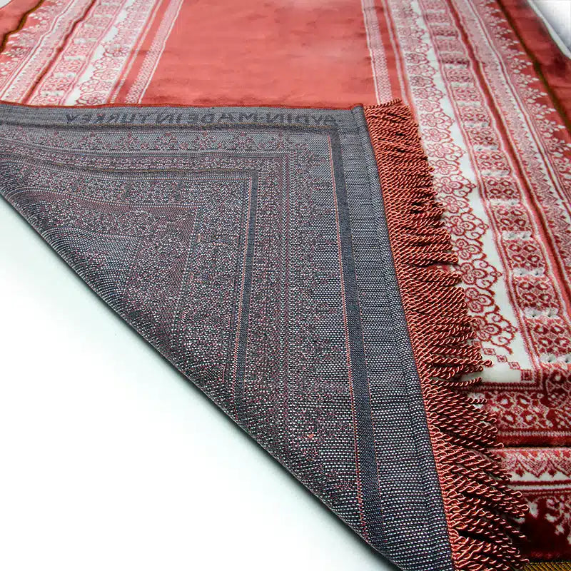 Double Plus Secc Red And White Pattern Prayer Mat