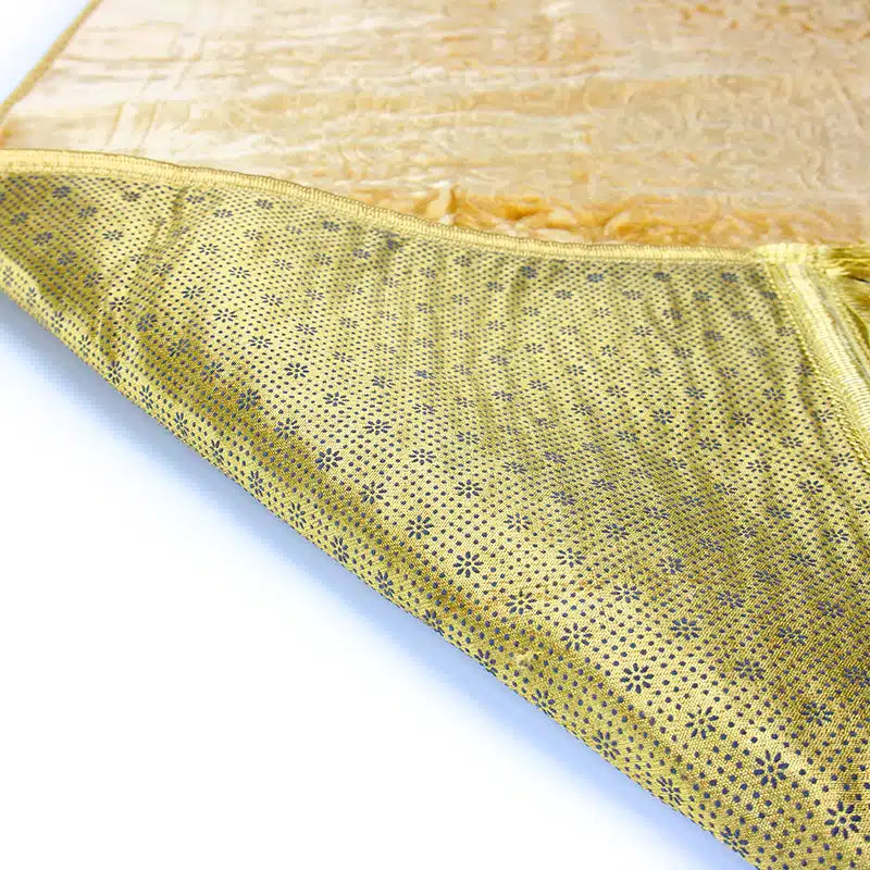 Gold Self Design Pattern Velvet Prayer Mat