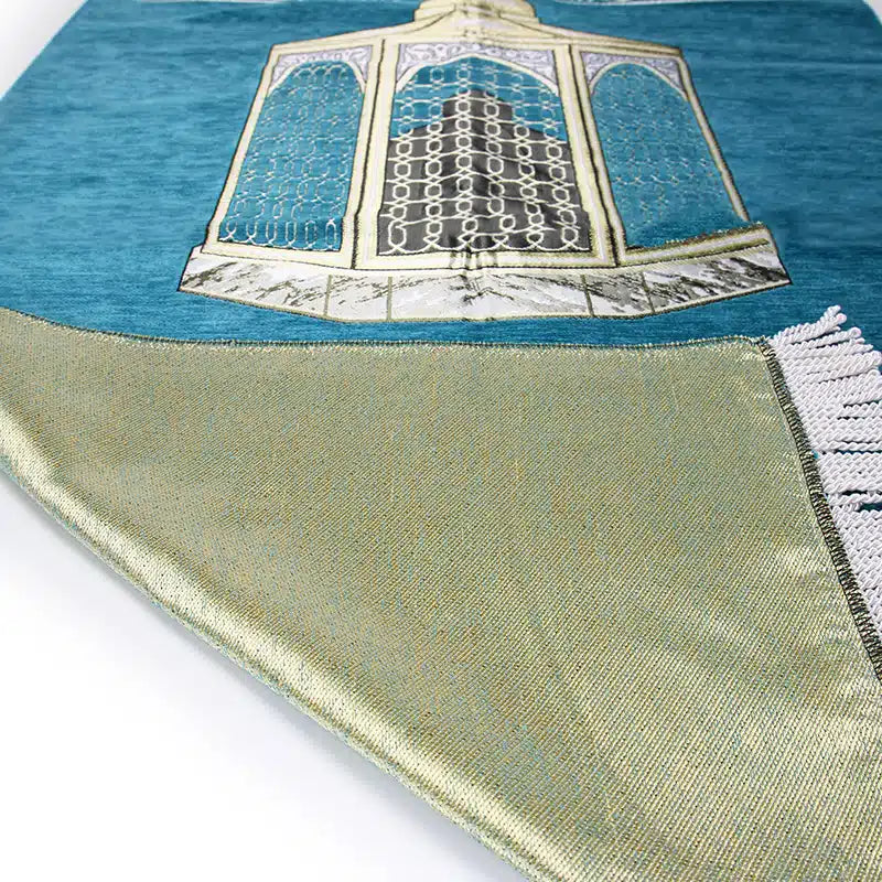 Turquoise Maqam-e-Ibrahim Print Prayer Mat