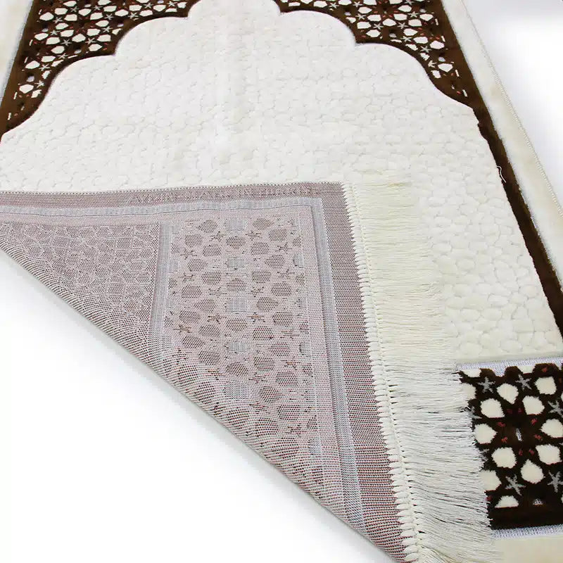 Megane Seccade White And Brown Prayer Mat