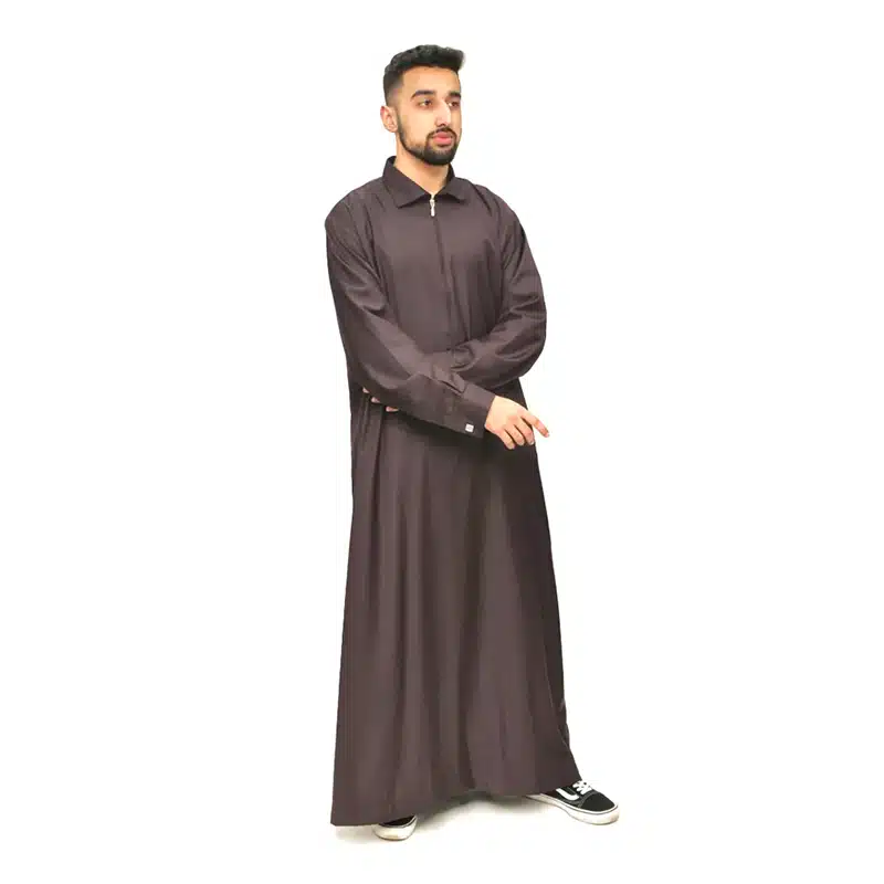 Men's Collared Styled Purple Thobe 671- 3