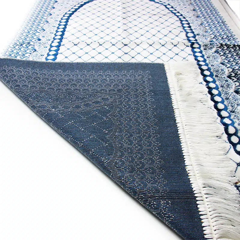 Plus Secc White With Baby Blue Pattern Prayer Mat