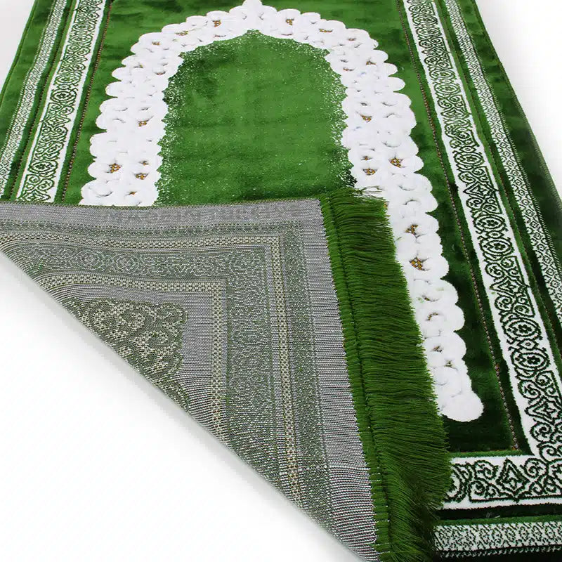 Plus Star Secc Green And White Prayer Mat