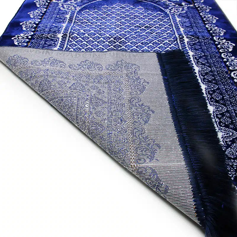 Plus Star Navy Blue With White Pattern Prayer Mat