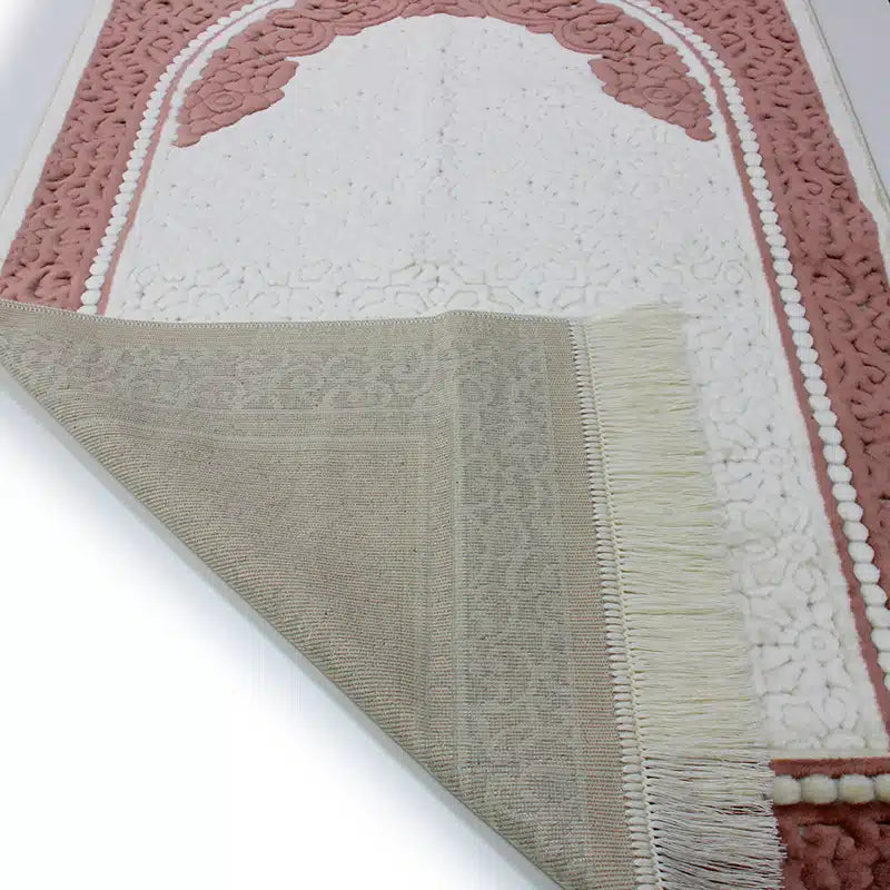 Sina Secc White And Pink Prayer Mat