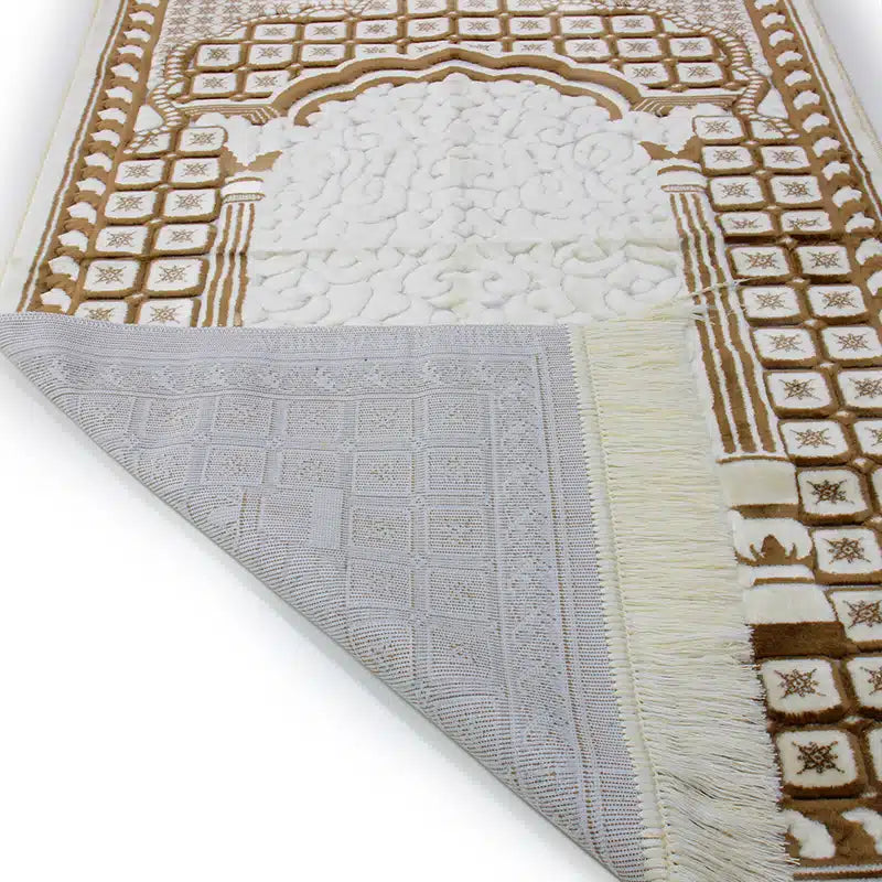 Sina Secc Gold And White Prayer Mat