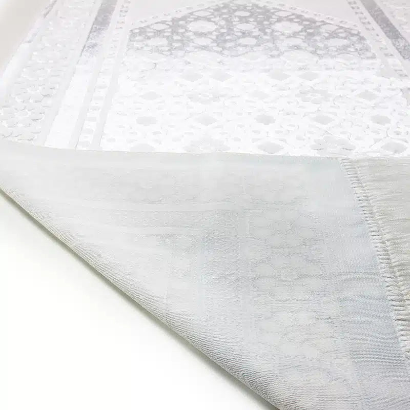 Begum Seccade White Self Design Pattern Prayer Mat