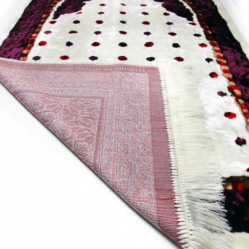 Megane Seccade Maroon & White Pattern Prayer Mat