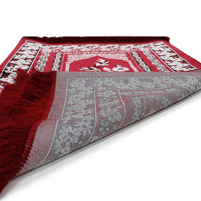 Red & White Three People Prayer Mat