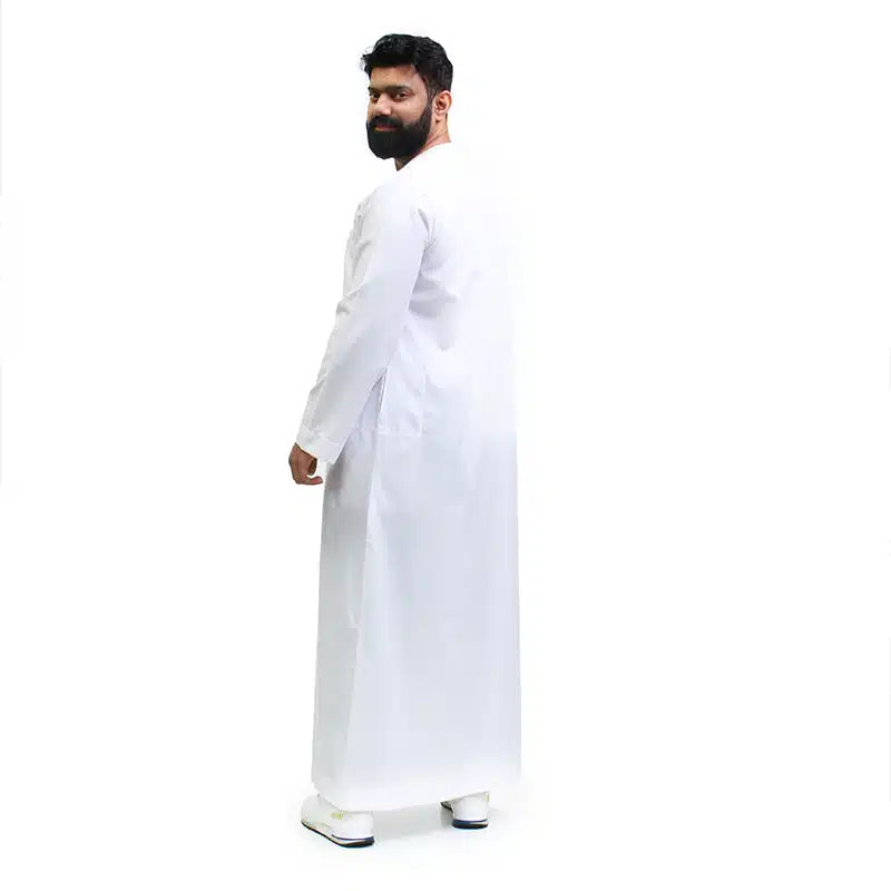 Omani Tassel White Thobe