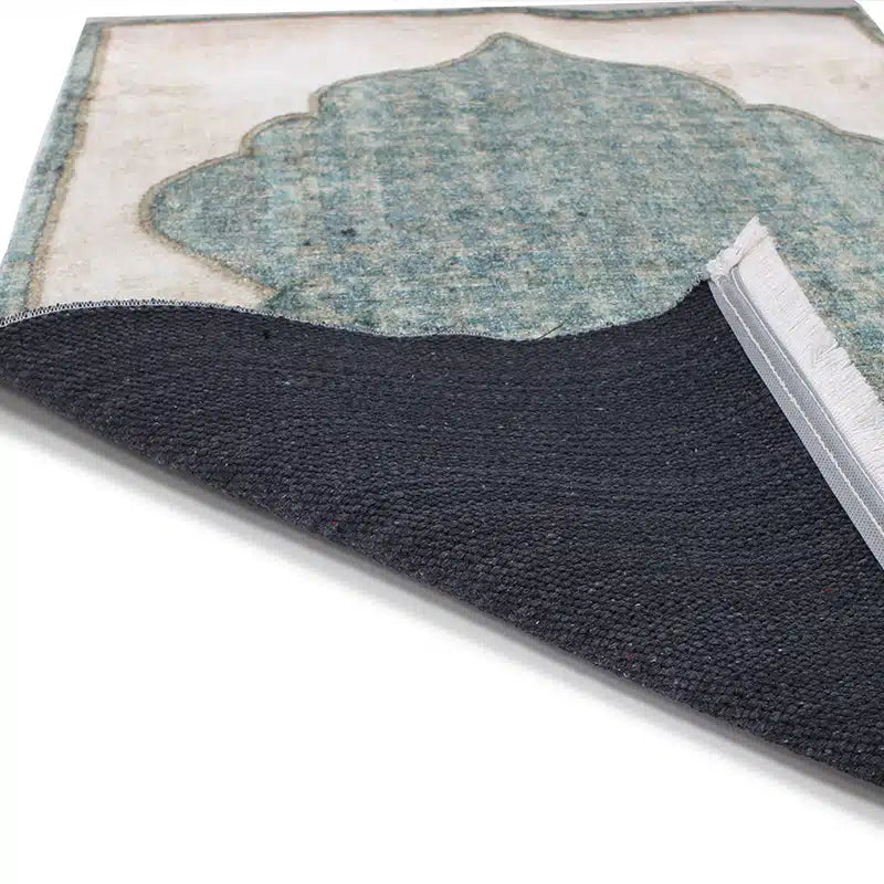 Thick Cotton Two Tone Intricate Bordered Prayer Mat HDJ4967-00