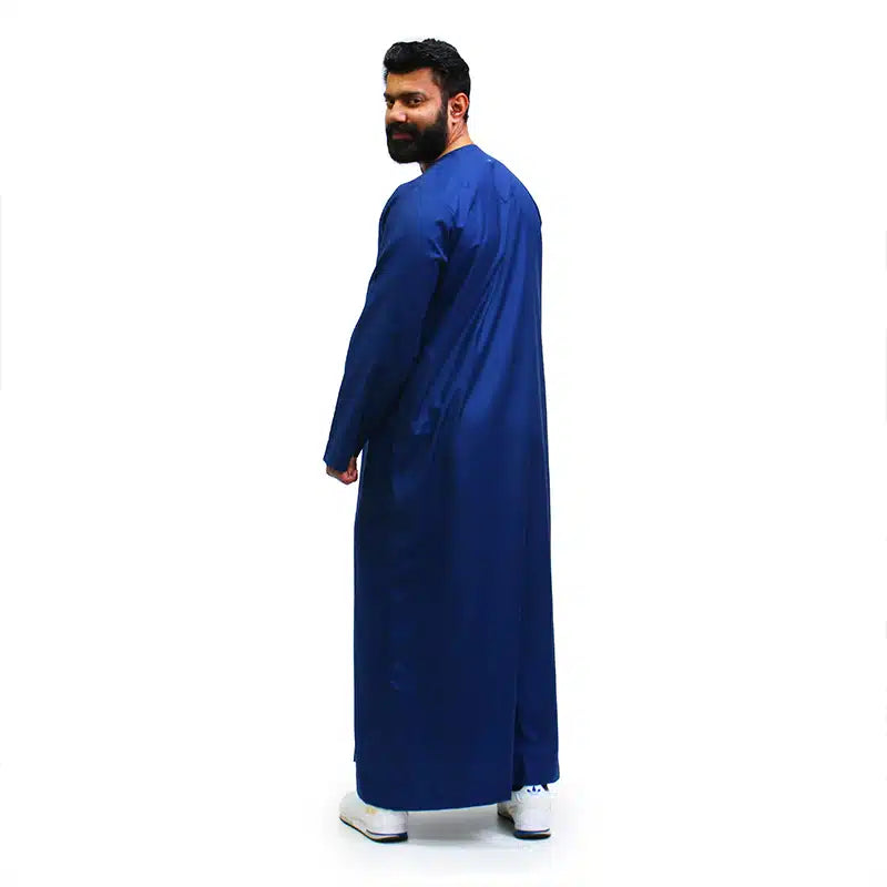 Tasseled Cotton Navy Blue Thobe