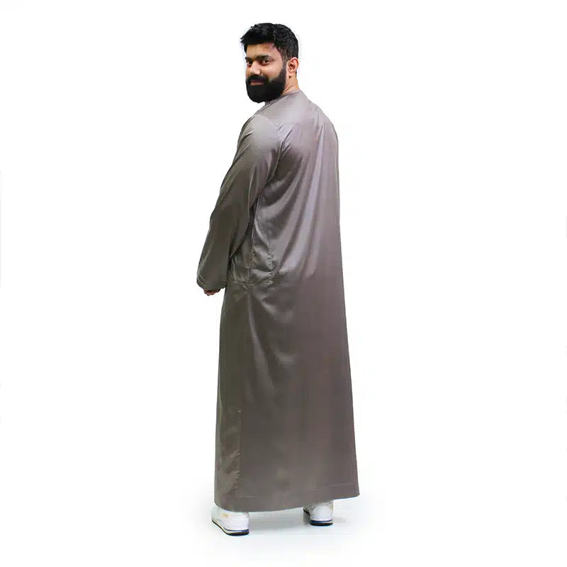 Omani Graphite Satin Grey Thobe 1501-04