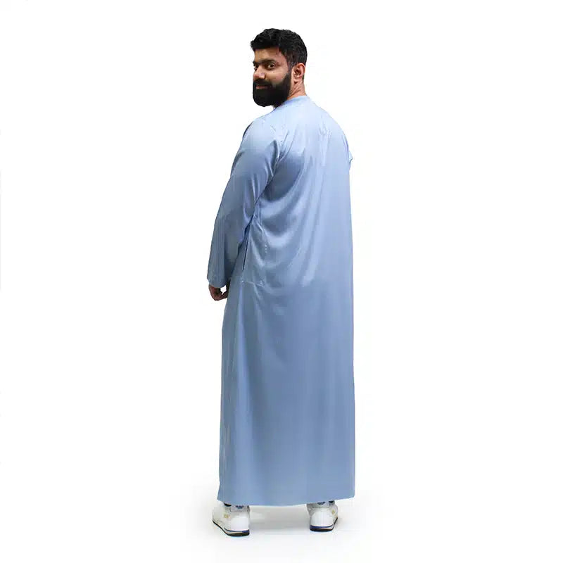 Omani Satin Sky Blue Thobe 1501-05