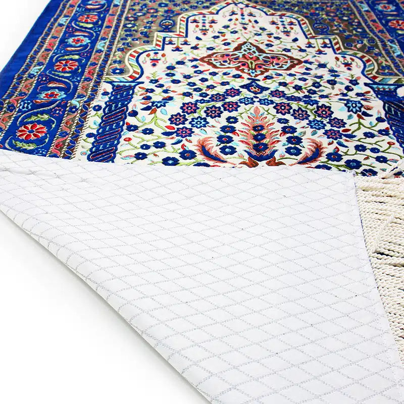 Blue Traditional Design Prayer Mat