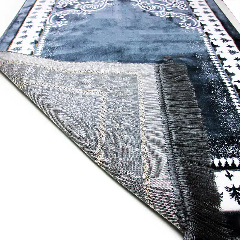 Plus Star Dark Blue and White Pattern Prayer Mat