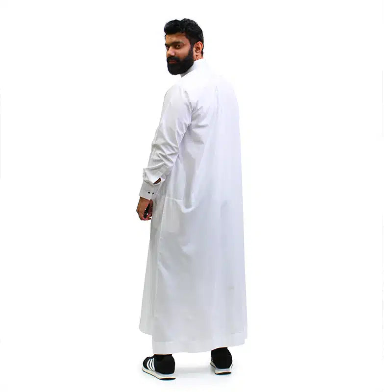 Plain White Collared Thobe 1500