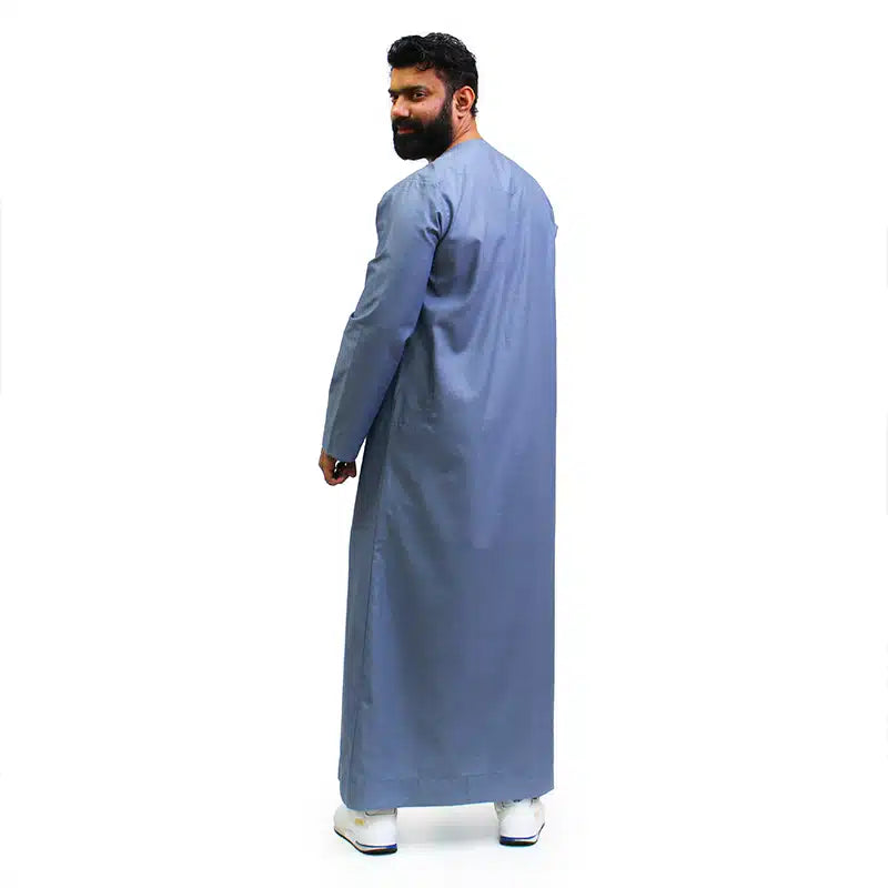 Omani Tasseled Denim Blue Thobe