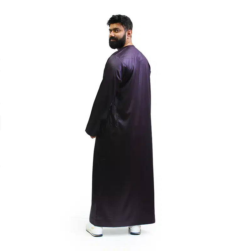 Omani Satin Dark Purple Thobe 1501-12