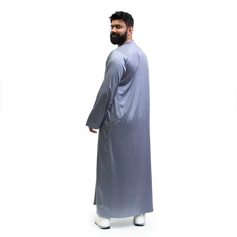 Omani Satin Sky Blue Thobe 1501-07