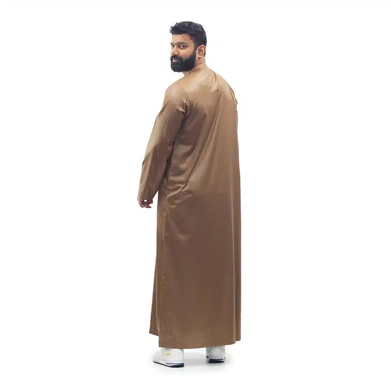 Omani Satin Brown Thobe ASM-K17 17