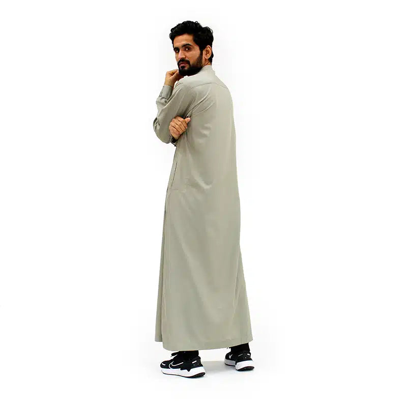 Collared Pattern Light Khaki Thobe ASM 956-01