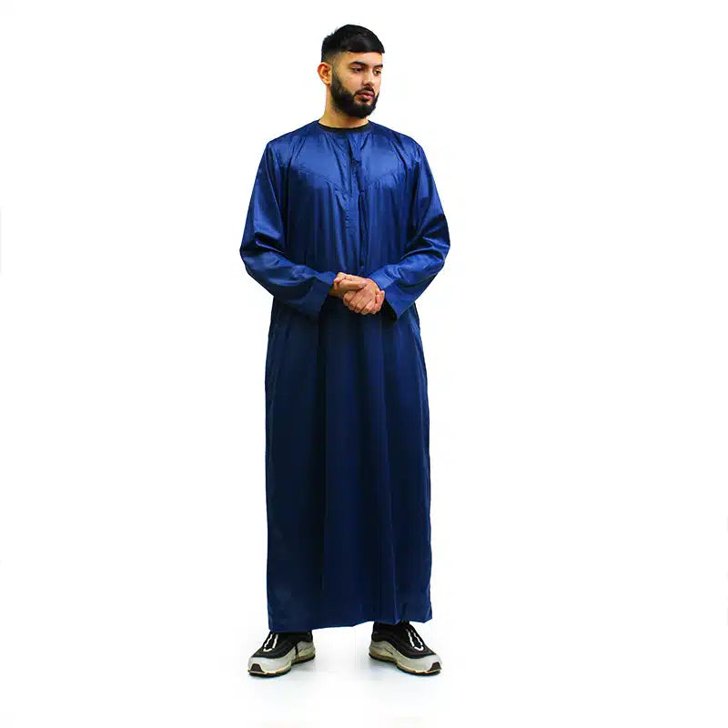 Omani Satin Tassel Navy Thobe