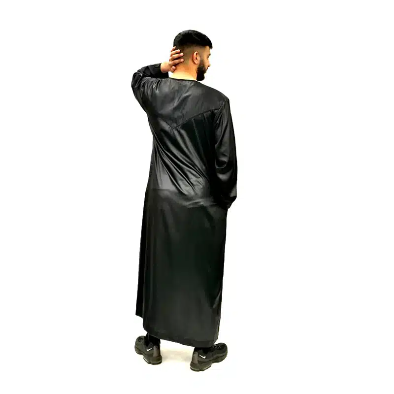 Omani Men's Triple Black Thobe 1501