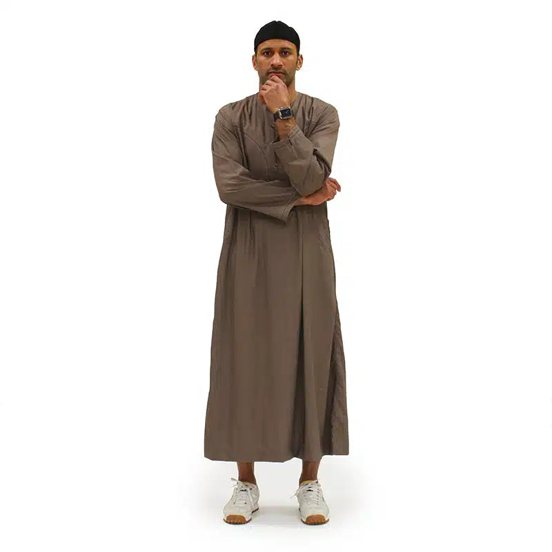 Omani Light Weight Brown Thobe 965-01