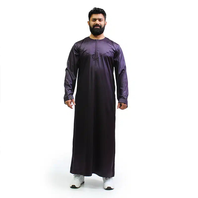 Omani Satin Dark Purple Thobe 1501-12